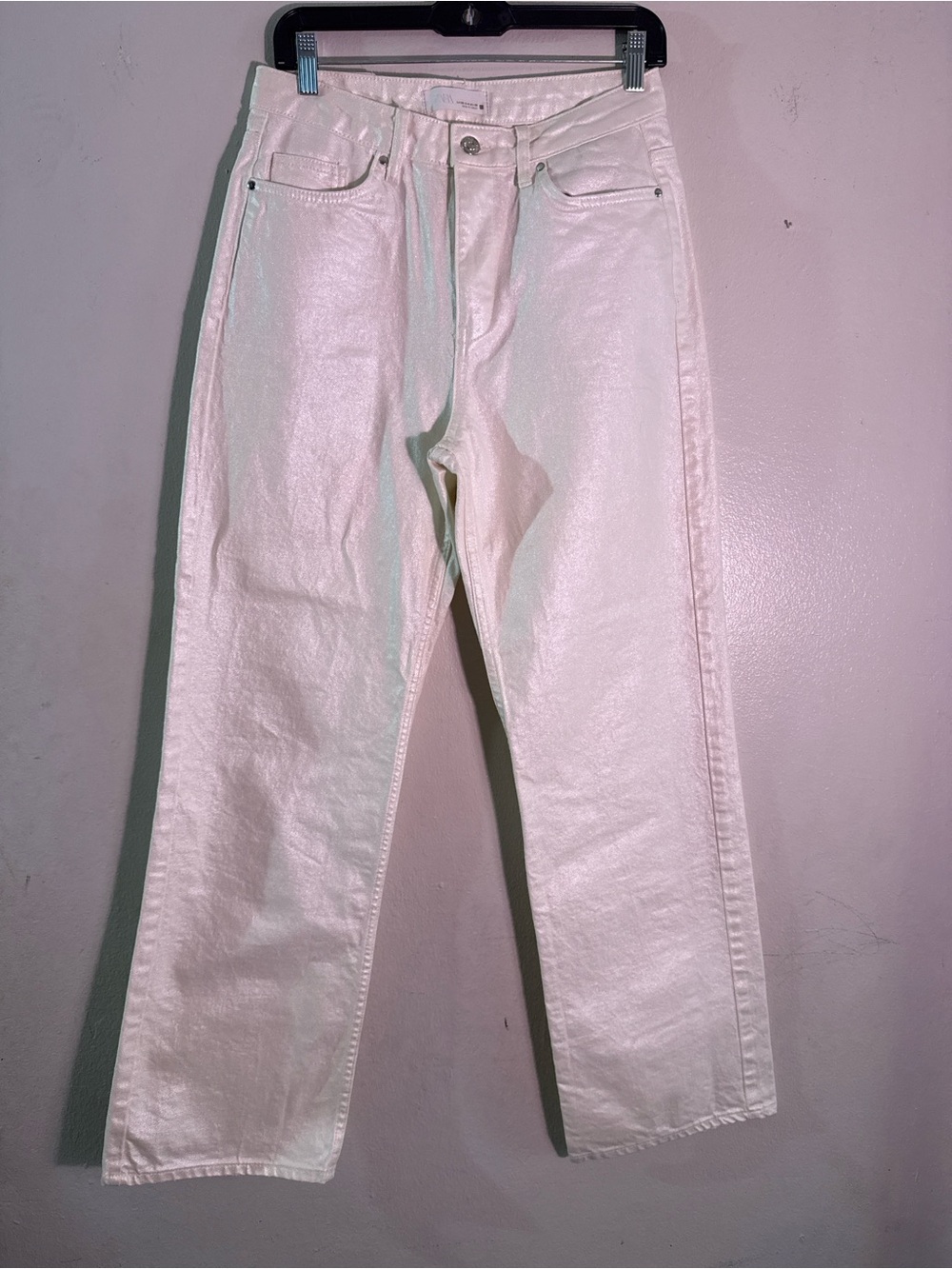Zara Men's Off-White Straight Jeans